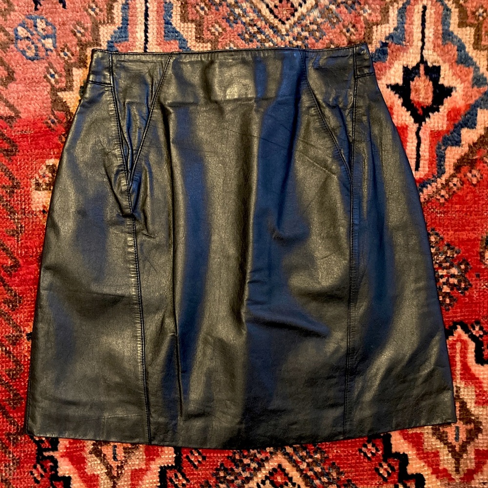 Vintage 80s 90s leather mini skirt